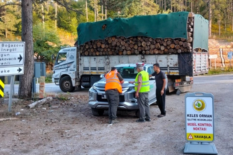 Bursa’da eş zamanlı orman emvali kontrolü